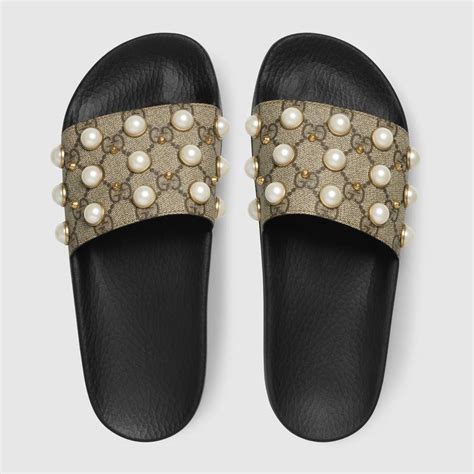 gucci pearl slides fake|gucci pearl slides size 9.